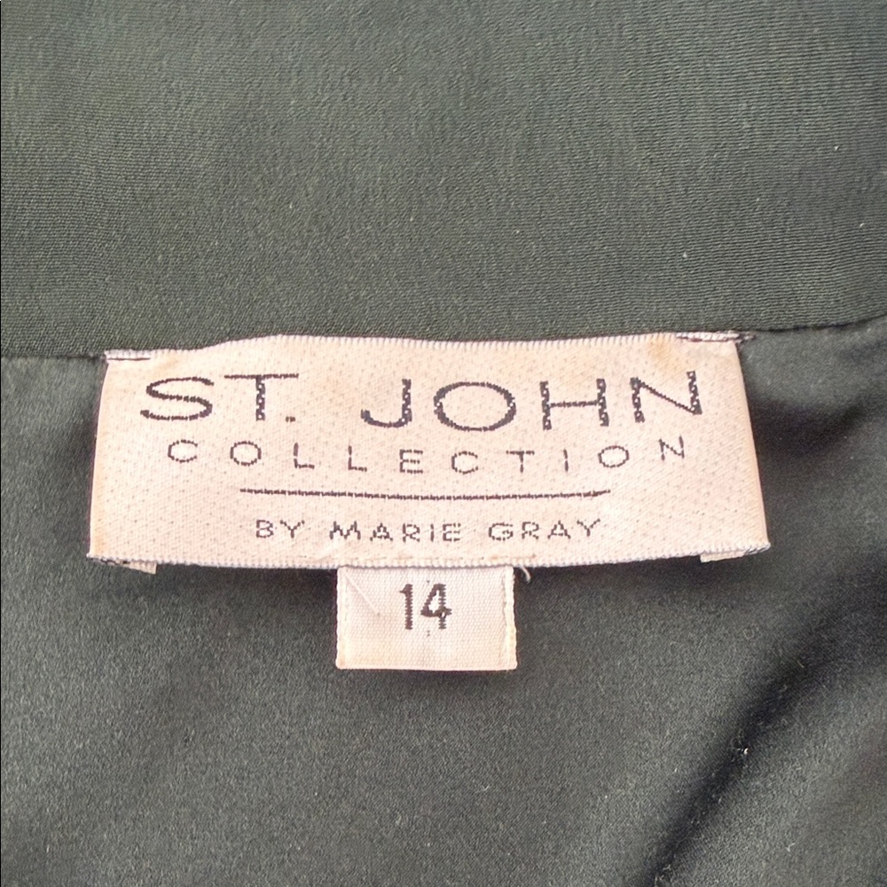 St. John Collection Dark Green Sparkle  Suit - Picture 9 of 10